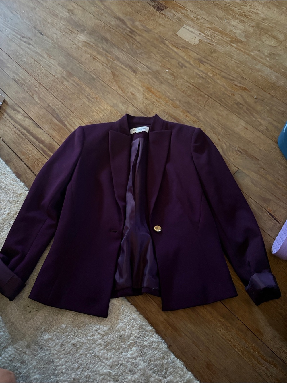 Calvin Klein Deep Plum Single-Button Blazer